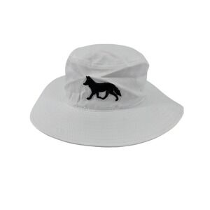 Raised by‎ Coyotes Bucket Hat Mens White Embroidered Logo Adjustable Boonie Hat